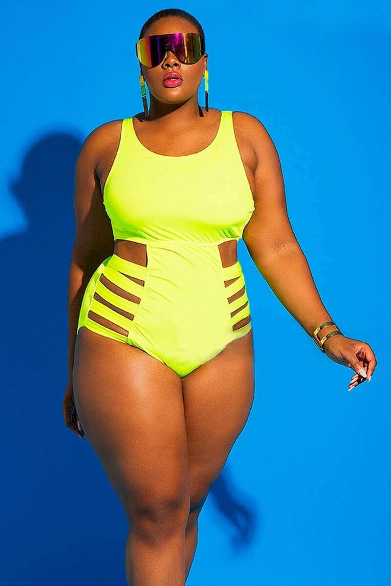 Women's Plus Size Swimsuit Spandex with Chest Pad