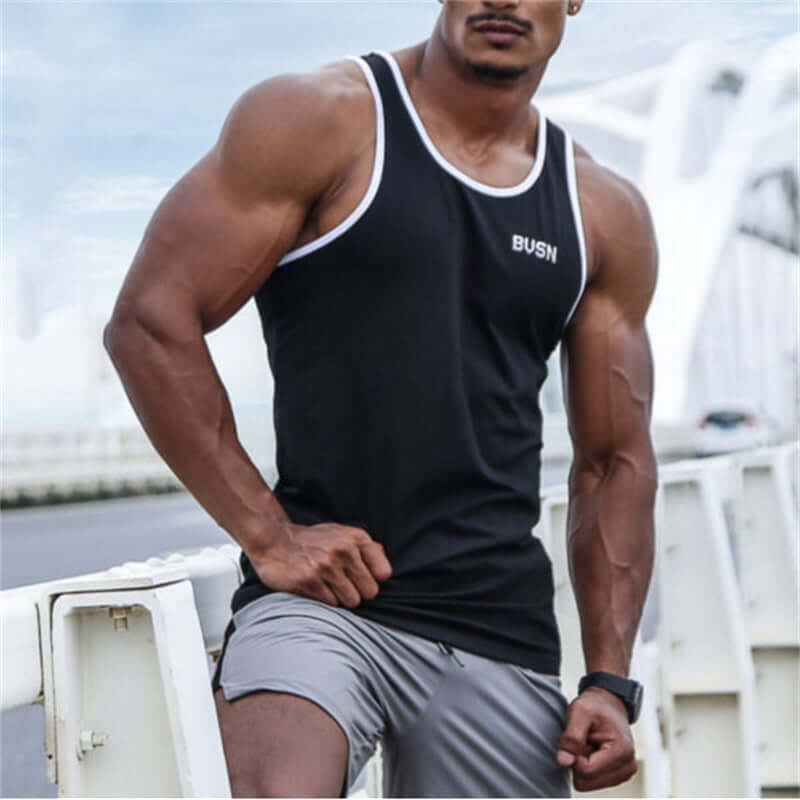 Men's Slim Fit Cotton Sports Training Vest - Blaze Athletic
