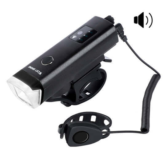 Intelligent Bicycle Headlight Horn USB Rechargeable LED Lamp
