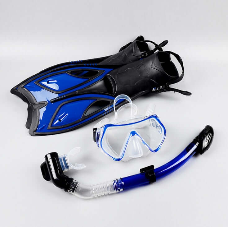 Dry Snorkel Set with Corrective Goggles and Swim Fins