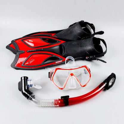 Dry Snorkel Set with Corrective Goggles and Swim Fins