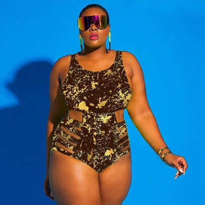 Women's Plus Size Swimsuit Spandex with Chest Pad