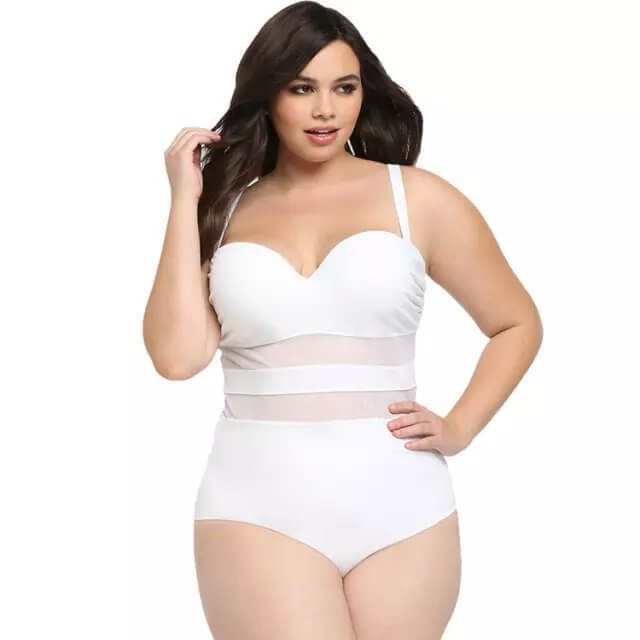 Women's Plus Size Swimsuit Spandex with Chest Pad