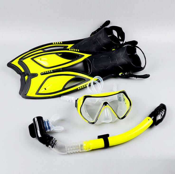 Dry Snorkel Set with Corrective Goggles and Swim Fins