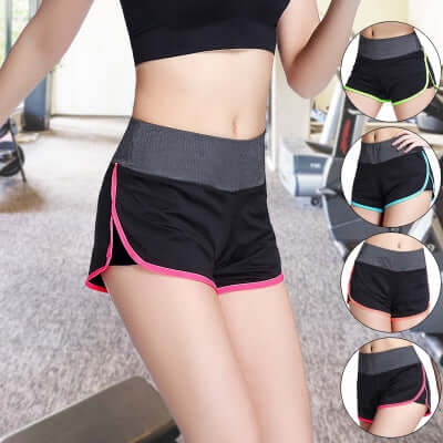 Women's Fake Two-Piece Fitness Shorts - Blaze Athletic