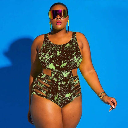 Women's Plus Size Swimsuit Spandex with Chest Pad