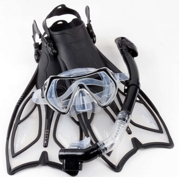 Dry Snorkel Set with Corrective Goggles and Swim Fins