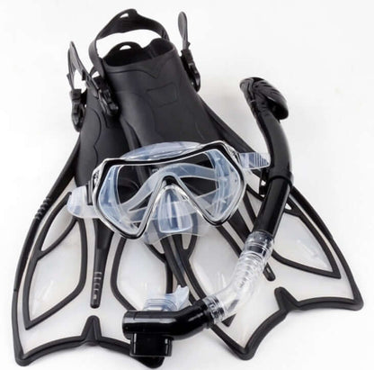 Dry Snorkel Set with Corrective Goggles and Swim Fins