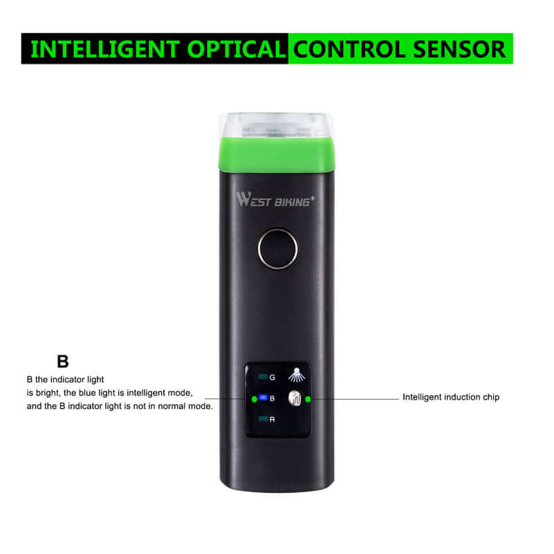 Intelligent Bicycle Headlight Horn USB Rechargeable LED Lamp