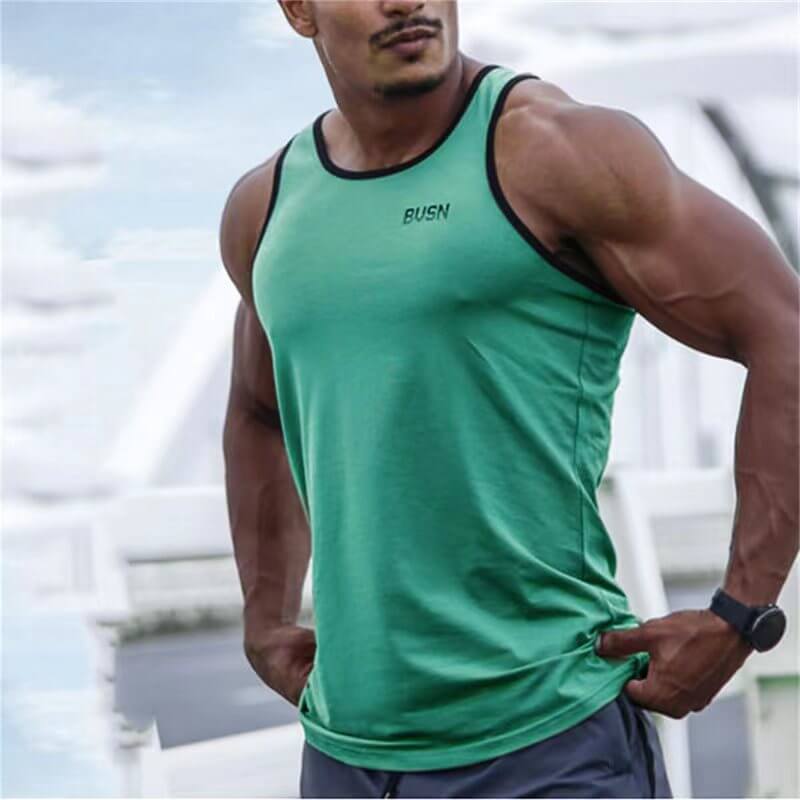 Men's Slim Fit Cotton Sports Training Vest - Blaze Athletic