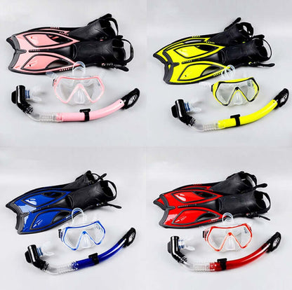Dry Snorkel Set with Corrective Goggles and Swim Fins