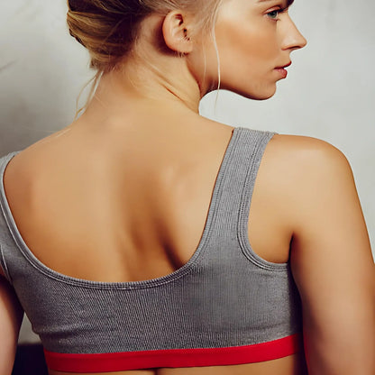 Women's Solid Colour Sports Bra Polyester Fitness Bra