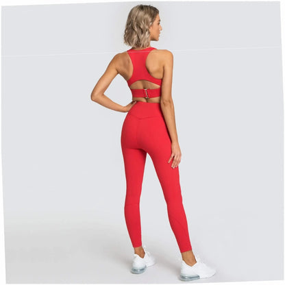 Women's Pure Colour Yoga Wear Sports Suit Sleeveless