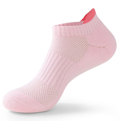 Women's Performance Running Socks in vibrant yellow with blue accents, designedWomen's Performance Running Socks in pink with red acce