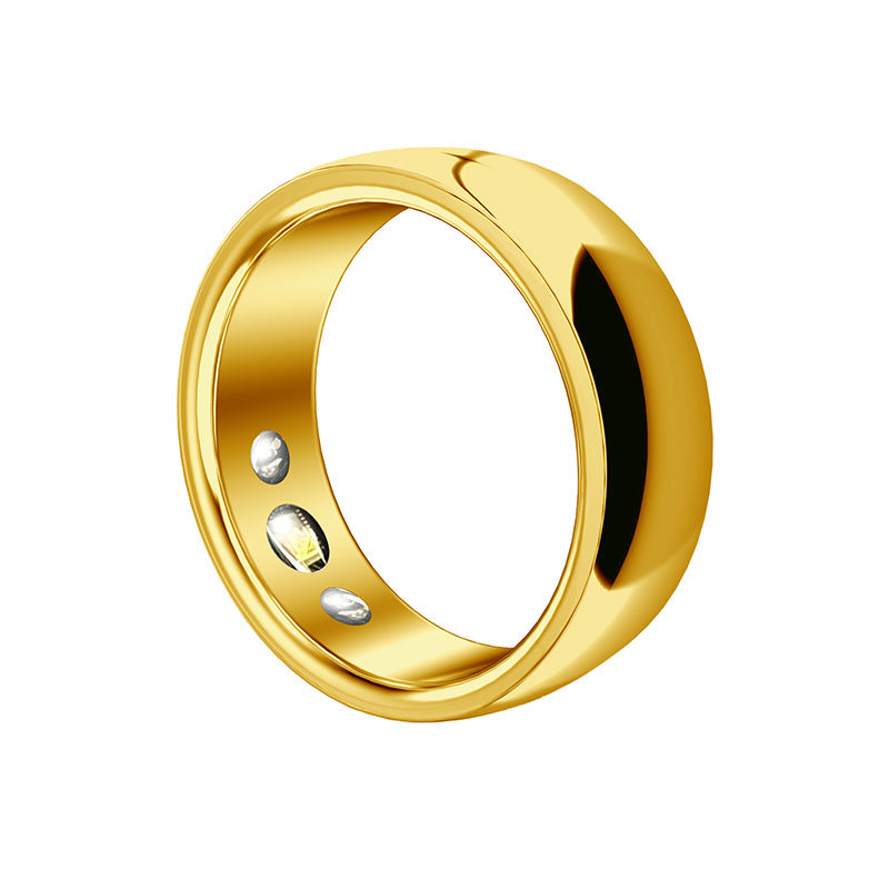 Health Emotion Management Smart Ring in gold, designed for tracking health and emotional wellbeing.