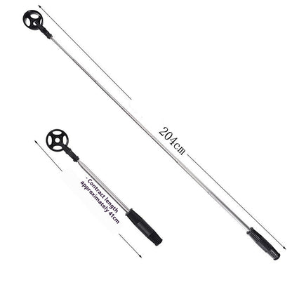 Stainless Steel Golf Ball Retriever extending to 204cm, ideal for retrieving balls from difficult spots.