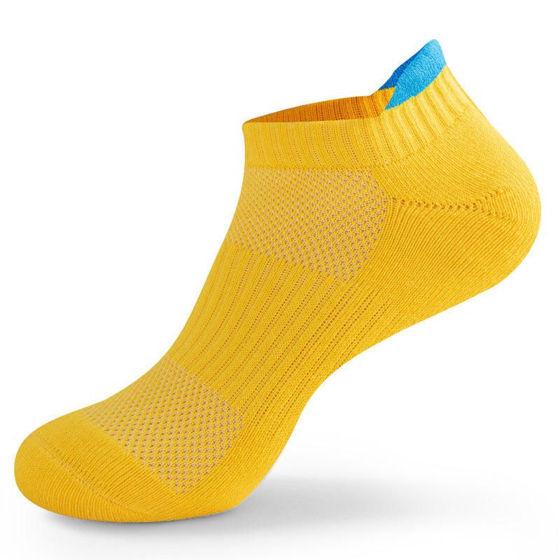 Women's Performance Running Socks in yelow with blue acce