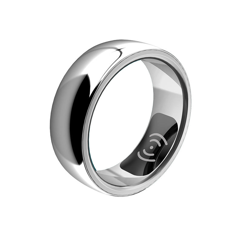 Health Emotion Management Smart Ring designed to track emotional wellbeing and health metrics, featuring a sleek metallic finish.